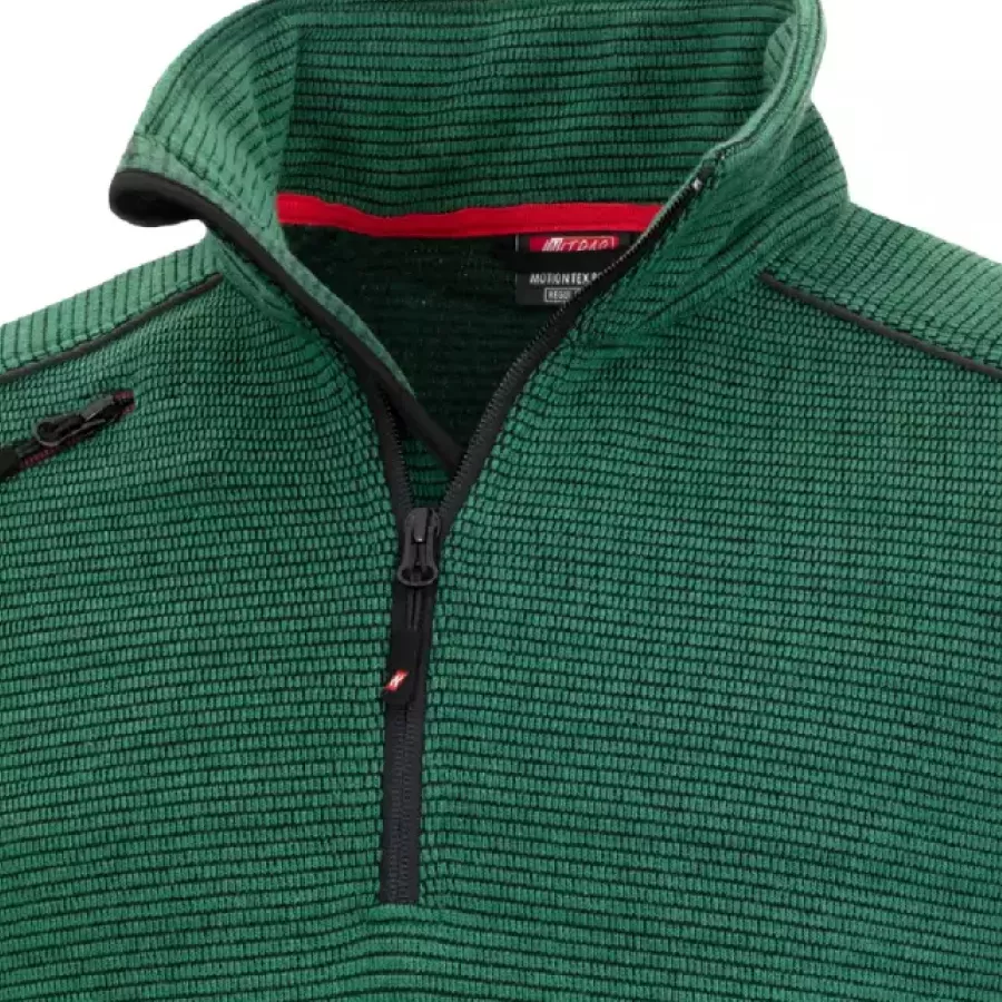 **Zippered Pullover** lets you easily adjust comfort and airflow for active workdays.