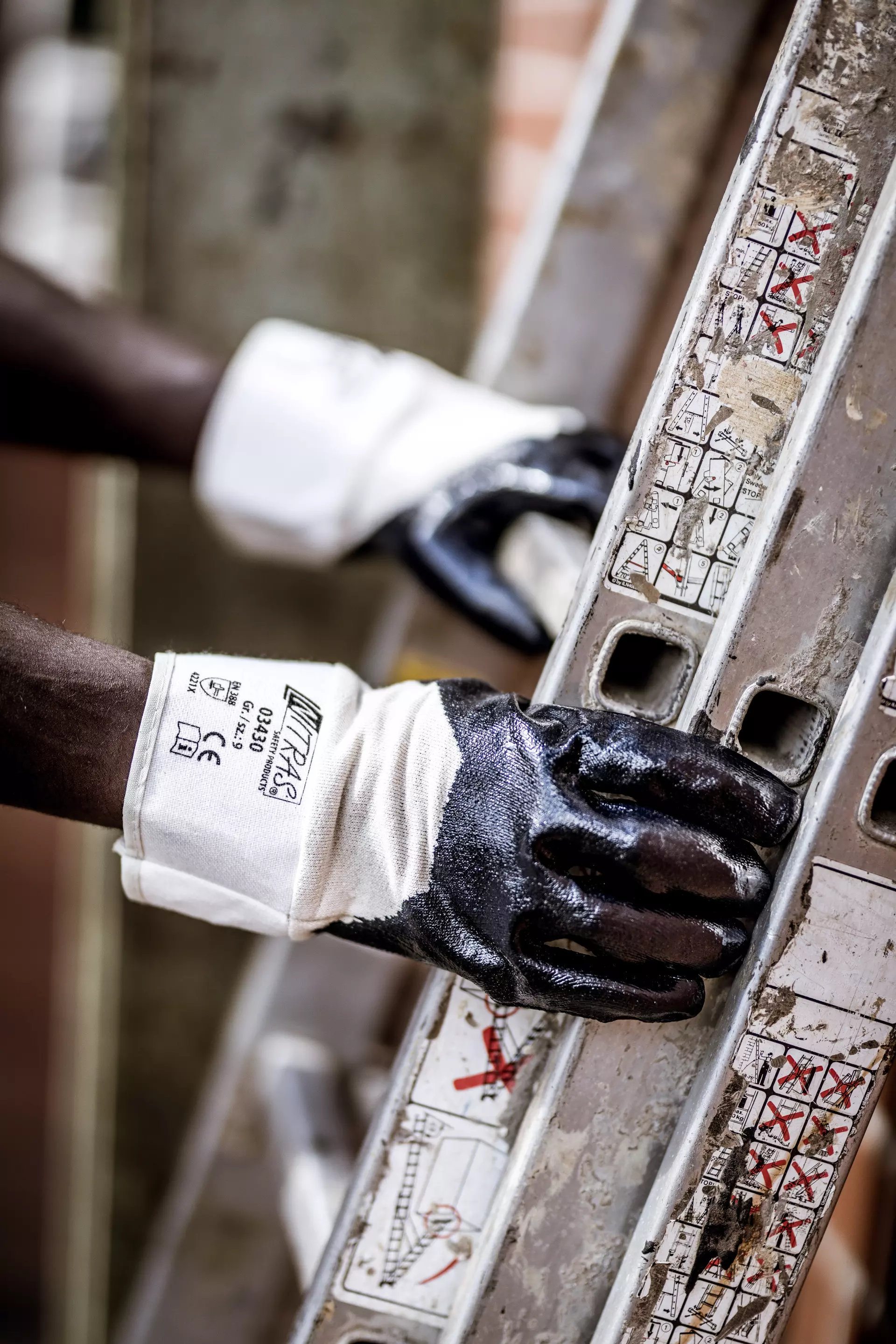 Nitras 03430, Nitrile Gloves Cotton, Blue, image 2