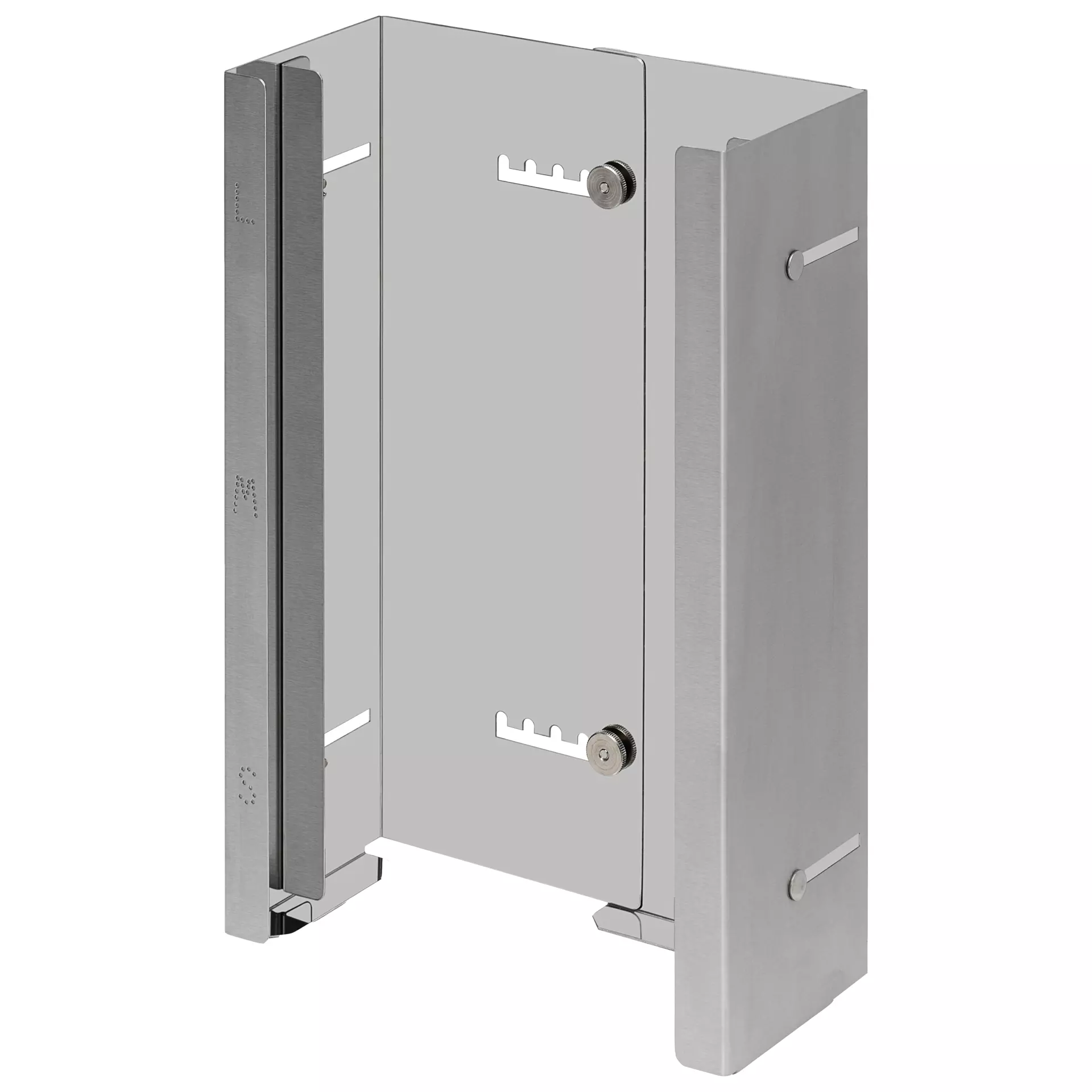Nitras Medical 526095, Glove holder, stainless steal, silver, for three glove boxes with size labeling, image 1