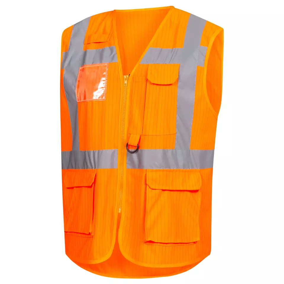 Nitras 7118-4100, High-visibility Waistcoat, neon orange, image 1, gallery thumbnail