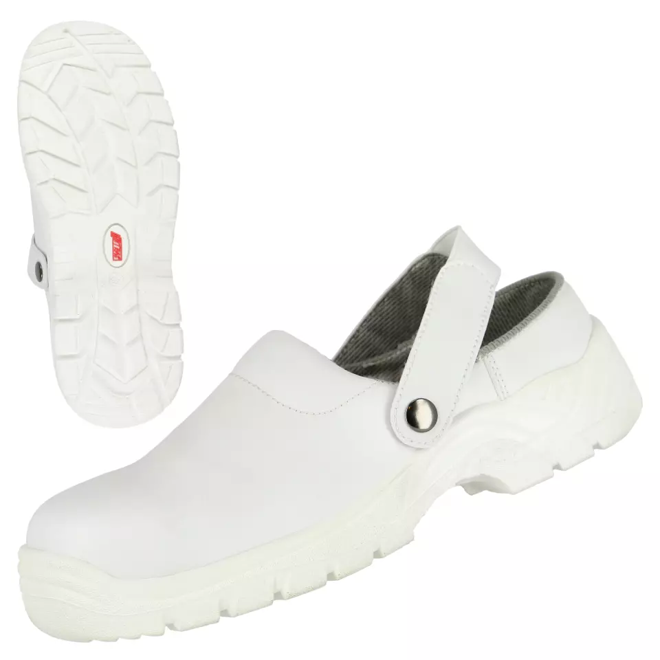 NITRAS 7252, CLEAN STEP CL SB Safety Clogs, White, image 1, gallery thumbnail