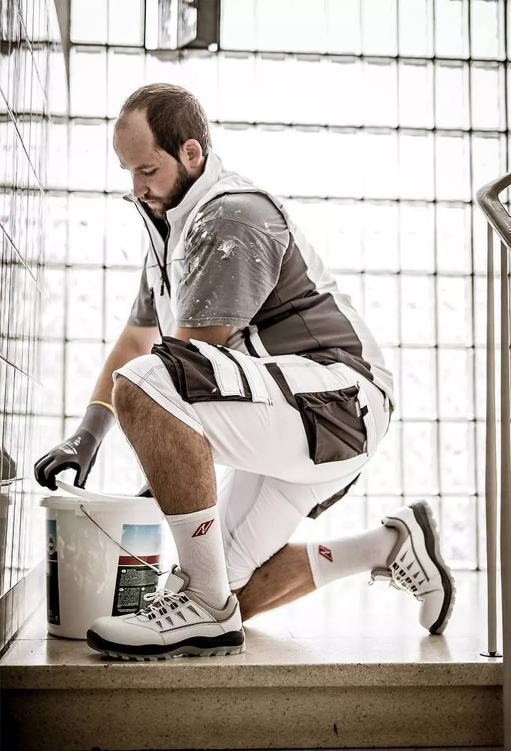 Nitras 7603, MOTION TEX PLUS Short Work Trousers, White, image 3