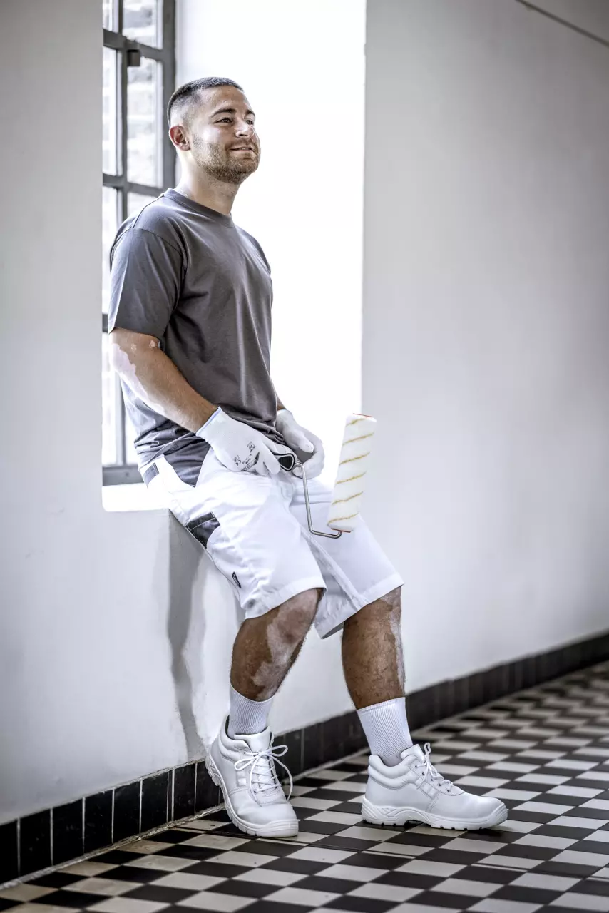 Nitras 7503, MOTION TEX LIGHT Work Trousers, White, image 3, gallery thumbnail