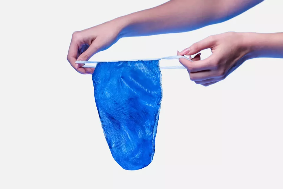 Nitras Medical 4830, Disposable thongs, Polypropylene, blue, image 2, gallery thumbnail