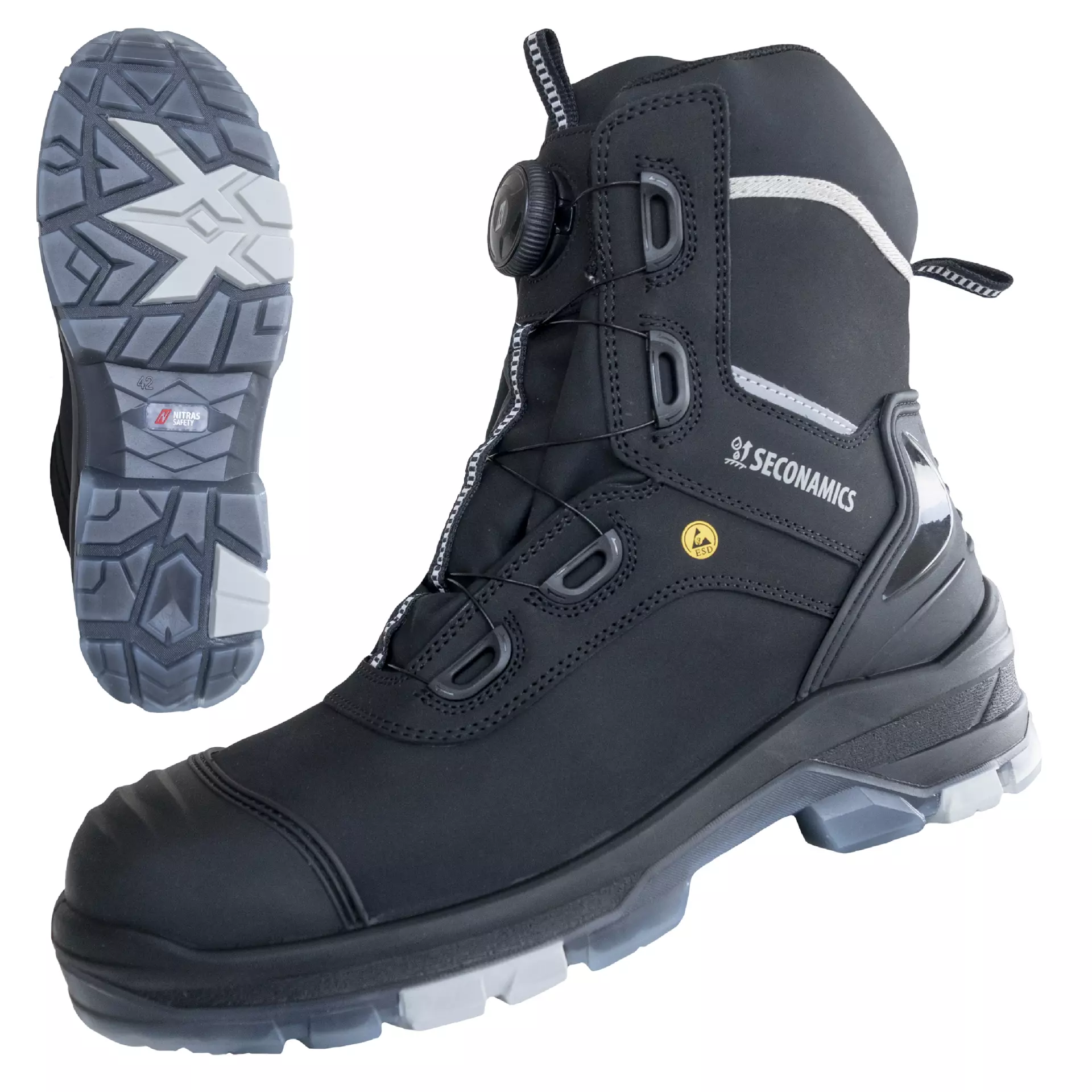 NITRAS 7221-1000, ULTIMATE STEP HIGH FIT S7S CI FO SC SR High Safety Boots, Black, image 1