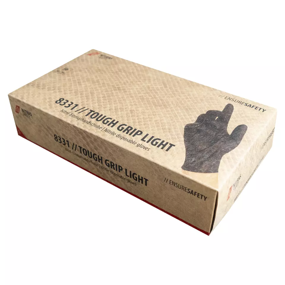 Nitras 8331-1000, TOUGH GRIP LIGHT Einweg-Nitrilhandschuhe, Schwarz, image 4, gallery thumbnail