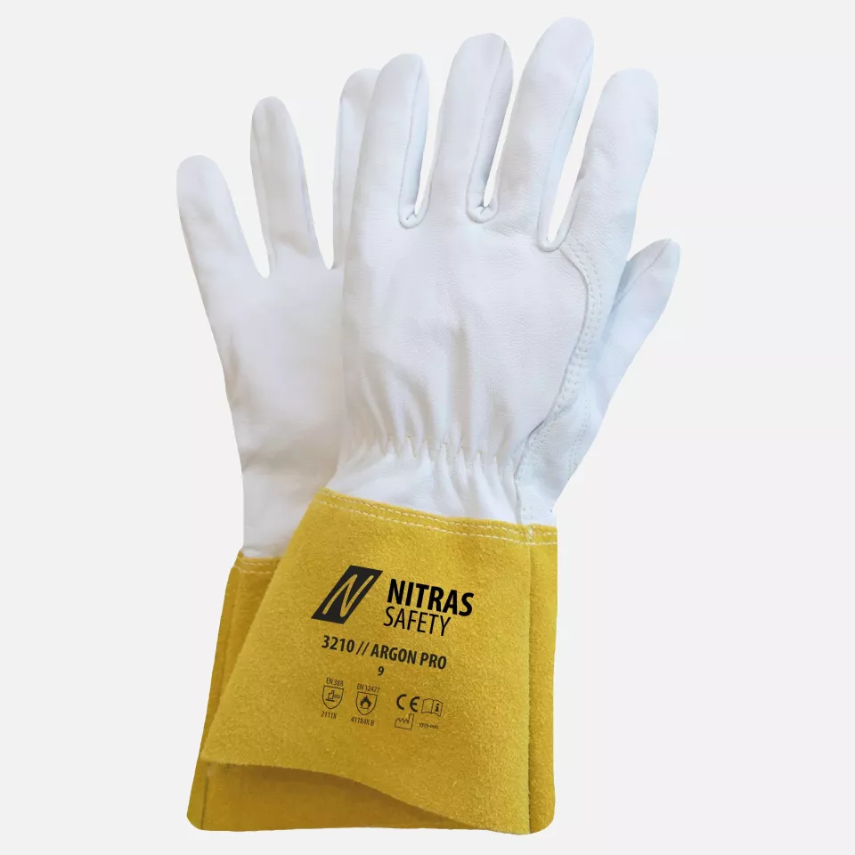Nitras 3210-1245, ARGON PRO Welding Gloves, Grey/Ochre, image 1, gallery thumbnail
