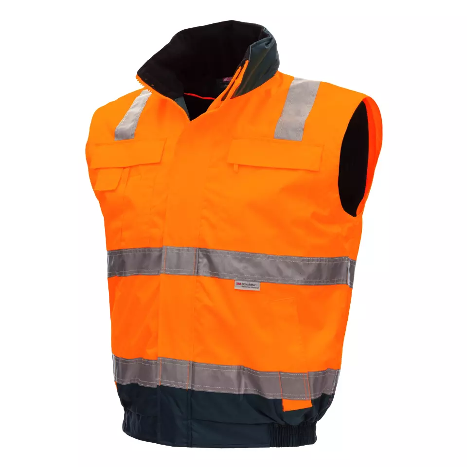 Nitras 7140, MOTION TEX VIZ PLUS Reflective Pilot Jacket, Neon Orange, image 2, gallery thumbnail