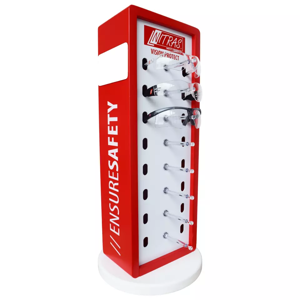 NITRAS 90D, Counter Display For Safety Glasses, Red, image 2, gallery thumbnail