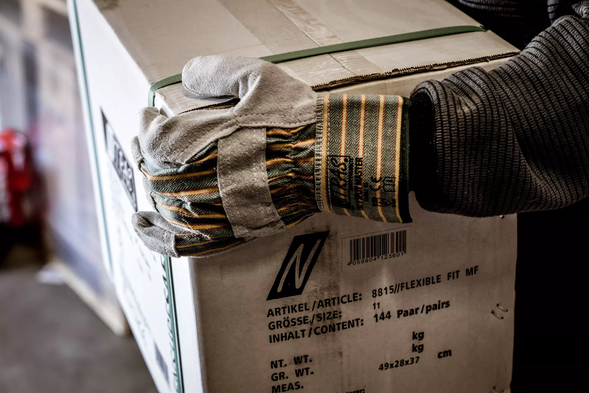 Nitras 1302, SPLIT MASTER Cow Split Leather Gloves, Green, image 2