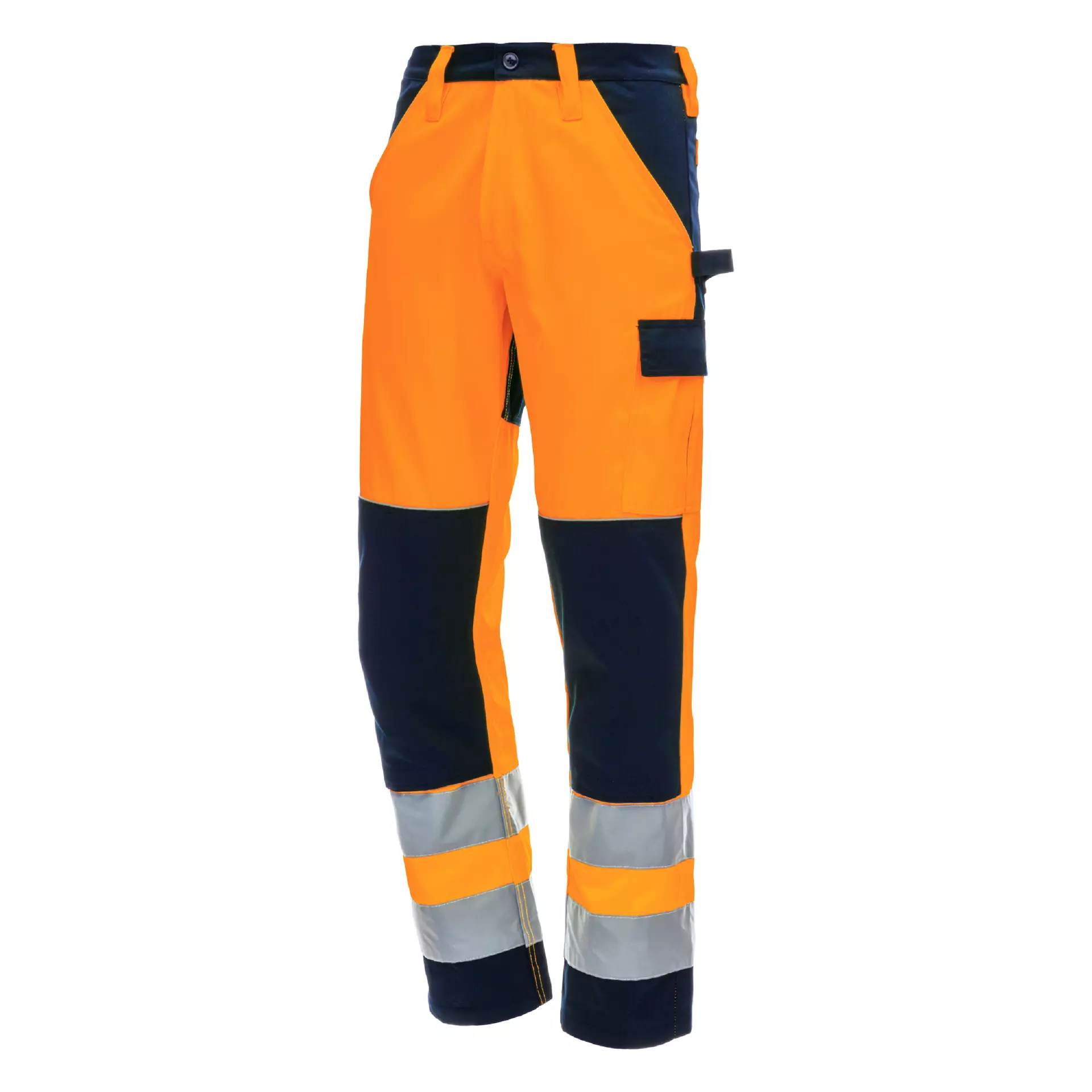 Nitras 7571-4121, MOTION TEX VIZ Reflective Work Trousers, Neon Orange, image 1