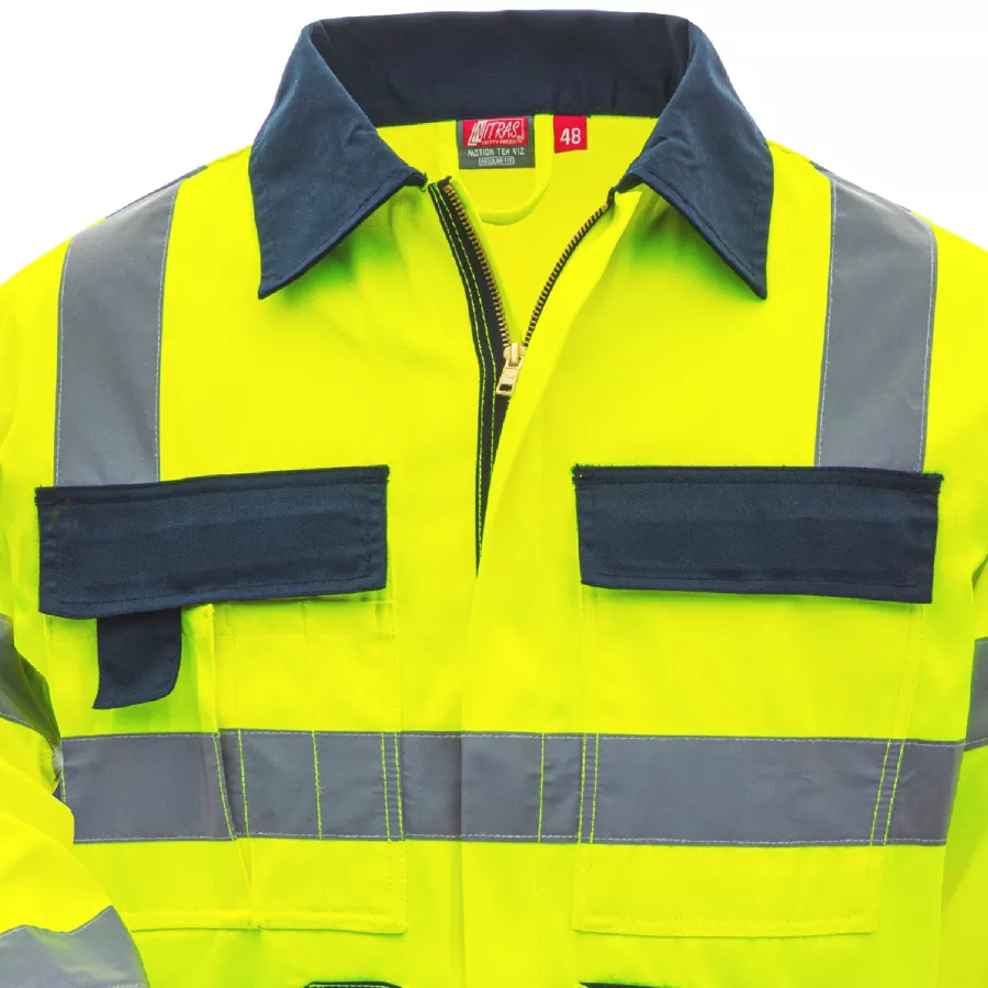 **Windstopper mit Frontreißverschluss** schützt Sie vor kalten Windböen, damit Sie im Freien warm und konzentriert bleiben.