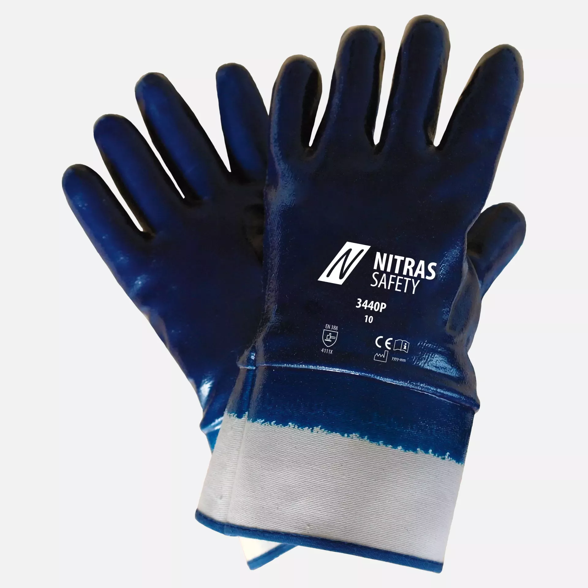 Nitras 3440P, Premium Nitrile Gloves, White, image 1