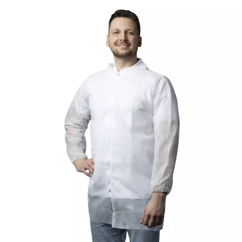 Nitras Medical 4520, PP-visitor coat, with zipper, white, XXL, image 1, gallery thumbnail