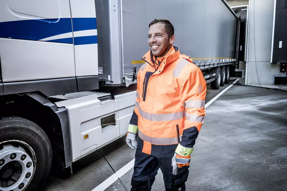 Nitras 7179-4121, MOTION TEX VIZ PLUS Multifunctional High-Visibility Jacket, Neon Orange/Navy Blue, image 4, gallery thumbnail