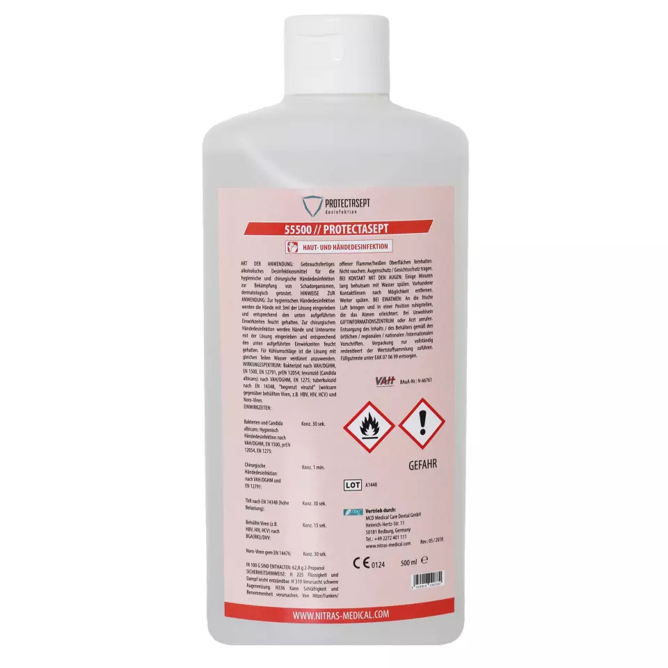 Nitras Medical 55500, PROTECTASEPT SKIN skin/hand disinfection, 500ml, image 1, gallery thumbnail