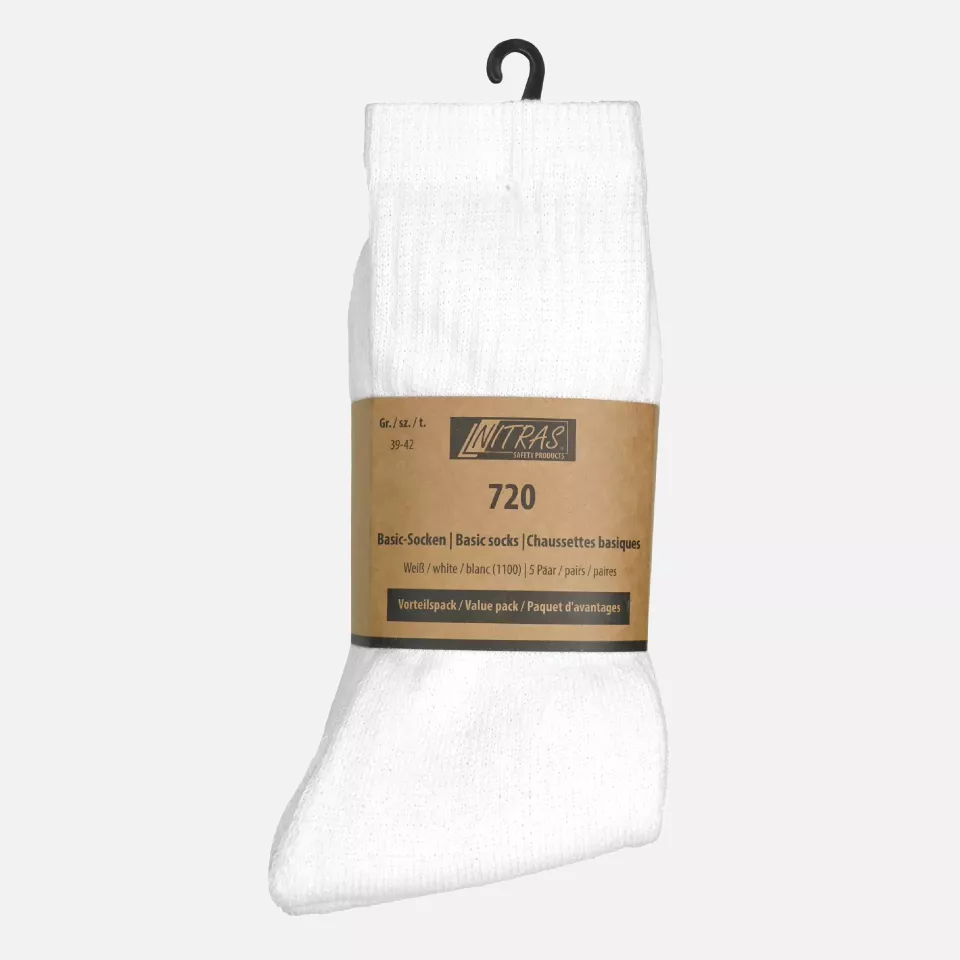 Nitras 720-1100, Basic Socks Cotton / Polyester /elastane, White, image 1, gallery thumbnail
