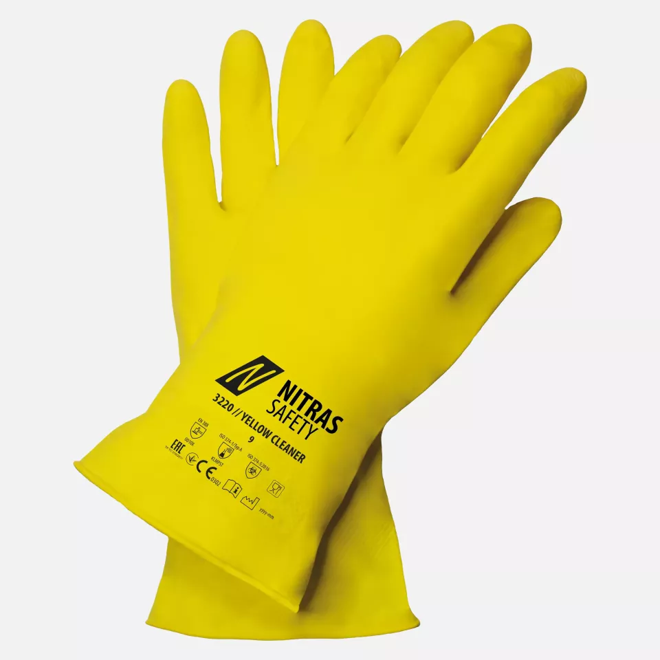 Nitras 3220, YELLOW CLEANER Chemical Protective Gloves, Yellow, image 1, gallery thumbnail