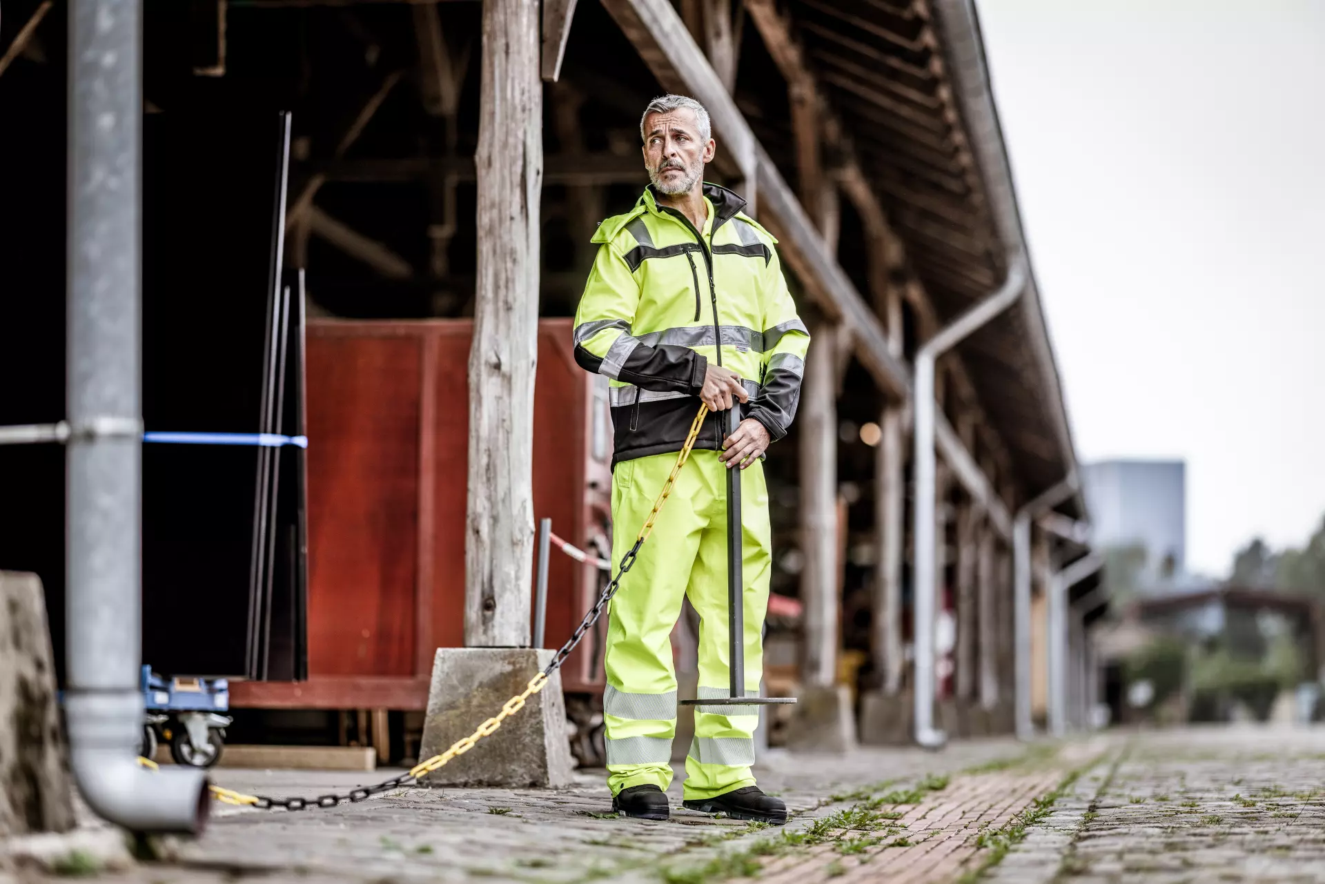 Nitras 7585-4000, MOTION TEX VIZ PLUS High Visibility Rain Trousers, Neon Yellow, image 3