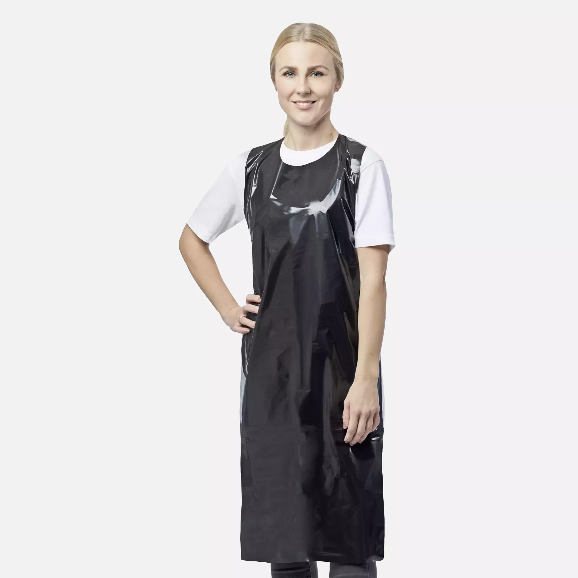 Nitras Medical 4237, PE aprons, black, image 1