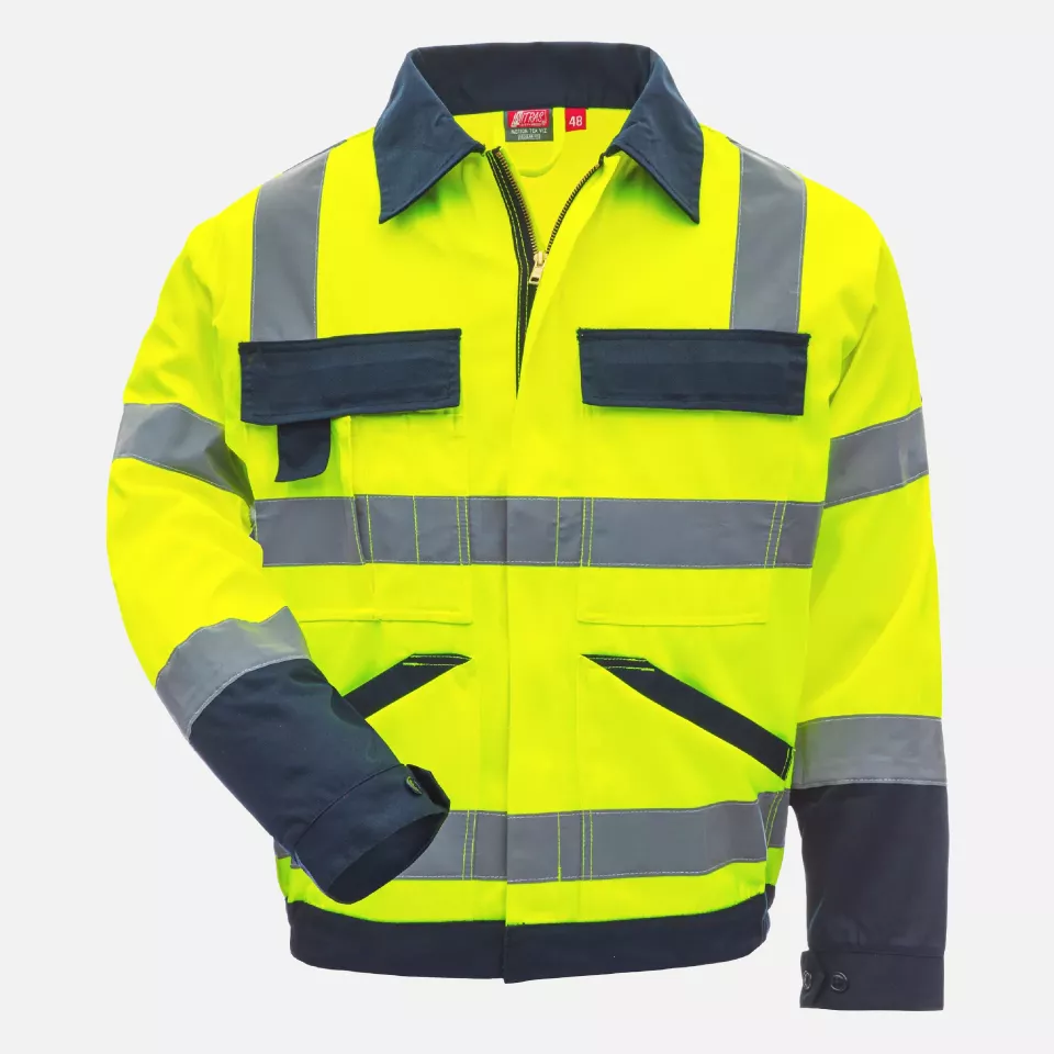 Nitras 7573-4021, MOTION TEX VIZ Reflective Jacket, Neon Yellow, image 1, gallery thumbnail