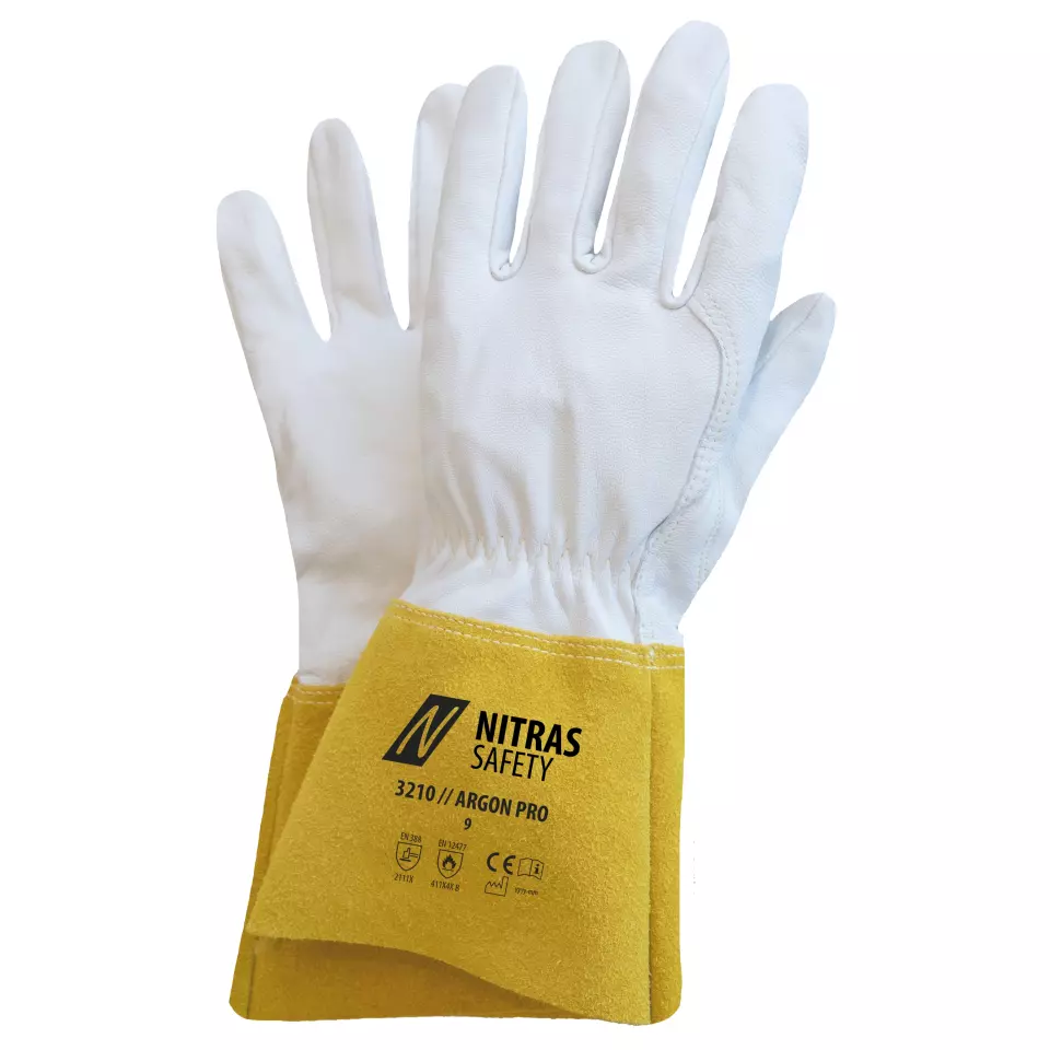 Nitras 3210-1245, ARGON PRO Welding Gloves, Grey/Ochre, image 1, gallery thumbnail