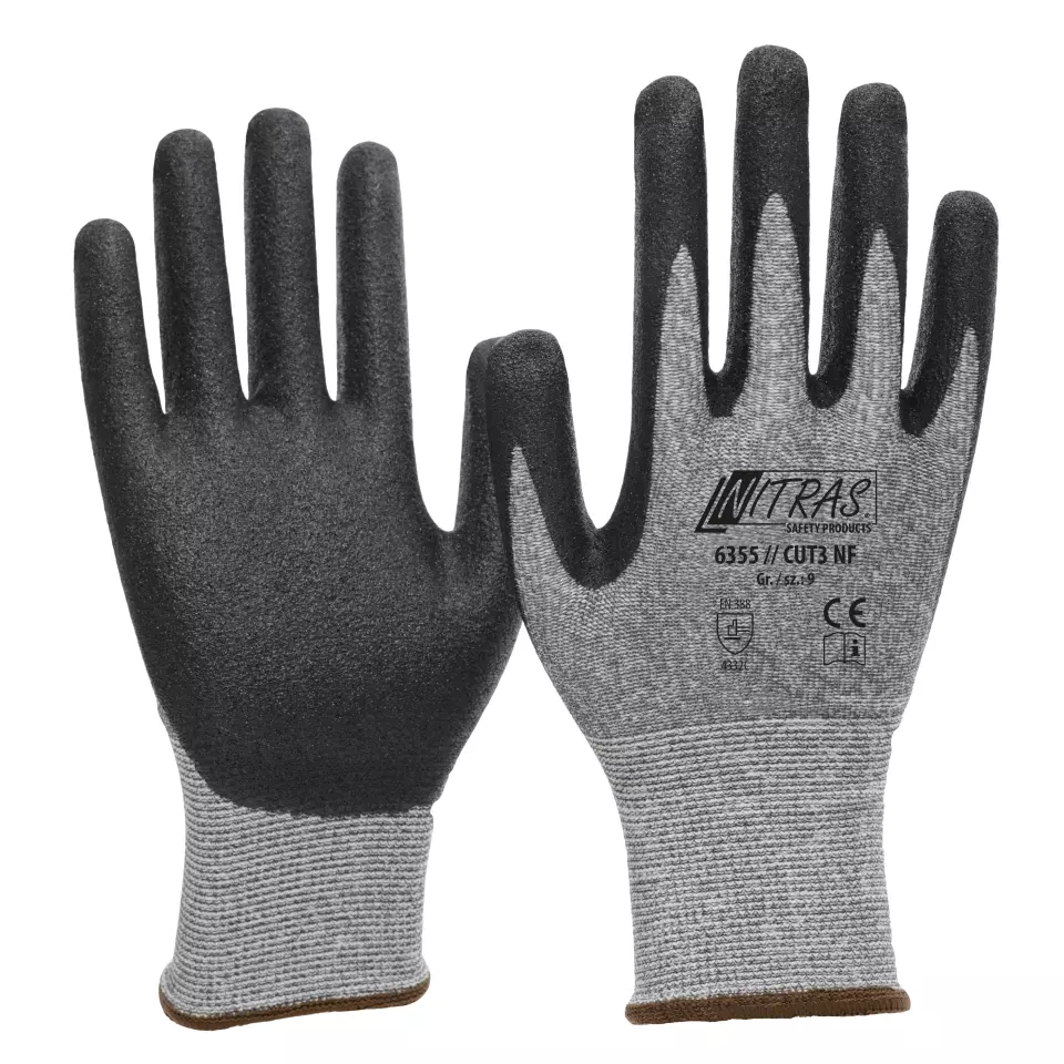 NITRAS 6355, CUT3 NF Cut protection Gloves, Grey, image 1, gallery thumbnail