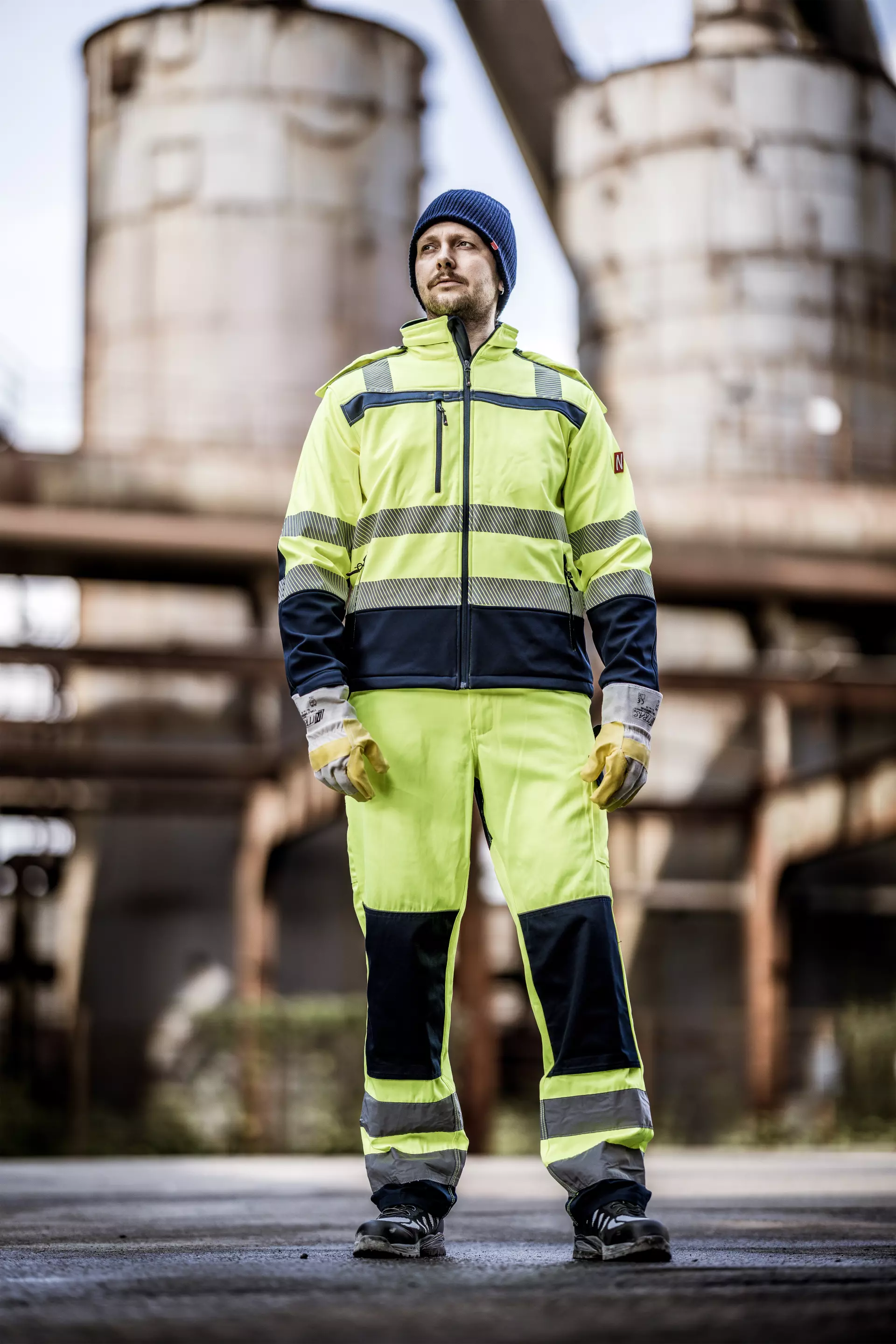 Nitras 7172-4021, MOTION TEX VIZ Reflective Softshell Jacket, Neon Yellow, image 3