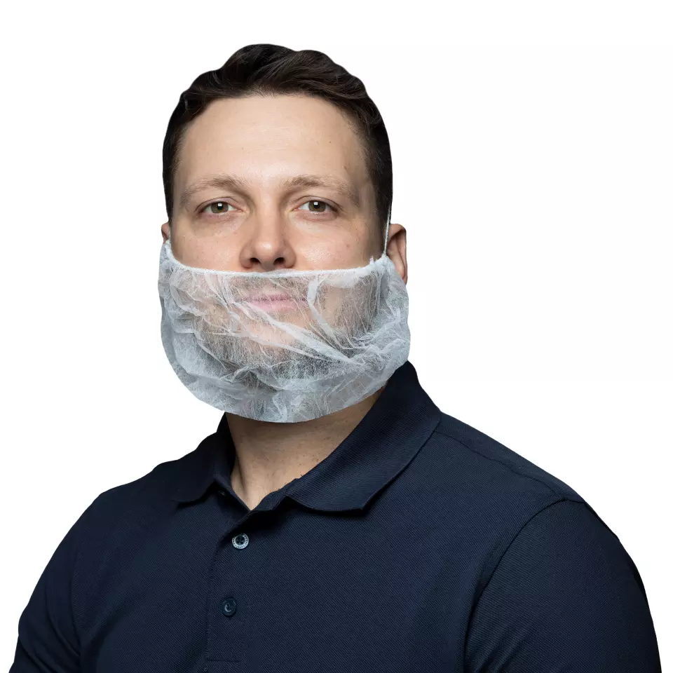 Nitras Medical 435010, Beard protection big, white, non-woven fabric, image 1, gallery thumbnail
