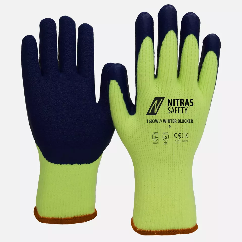 Nitras 1603W, WINTER BLOCKER Winter Gloves, Neon Yellow, image 1, gallery thumbnail