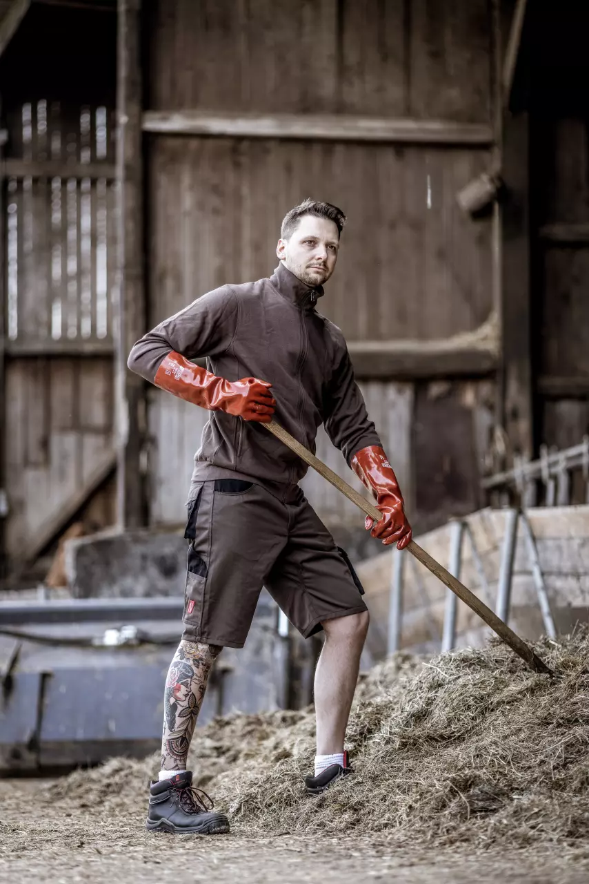 Nitras 7607, MOTION TEX PLUS Work Trousers, Brown, image 3, gallery thumbnail