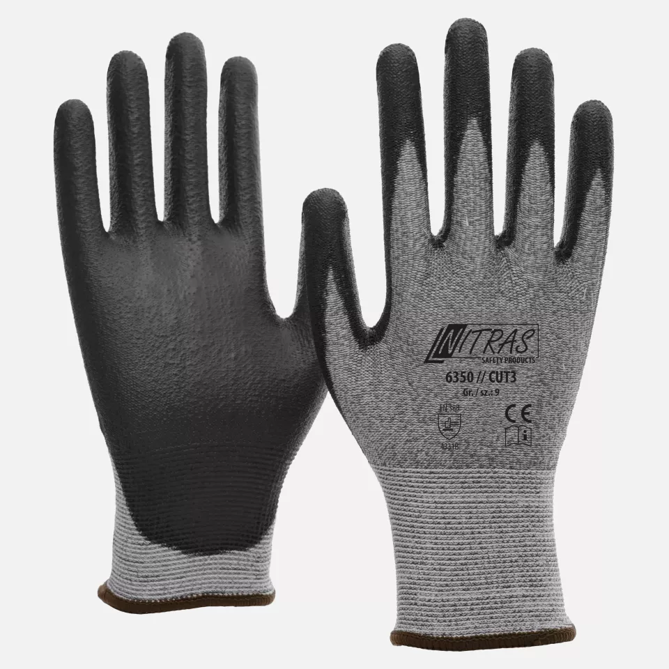 Nitras 6350, CUT3 Cut protection Gloves, Grey, image 1, gallery thumbnail