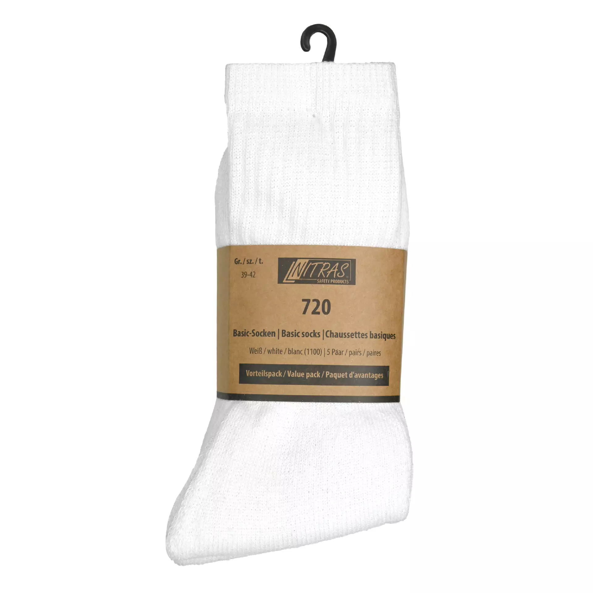 NITRAS 720-1100, Basic Socks Cotton / Polyester /elastane, White, image 1