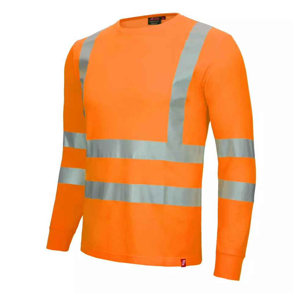 NITRAS 7009-4100, MOTION TEX VIZ Reflective Long sleeve shirt, Neon Orange, image 1, gallery thumbnail