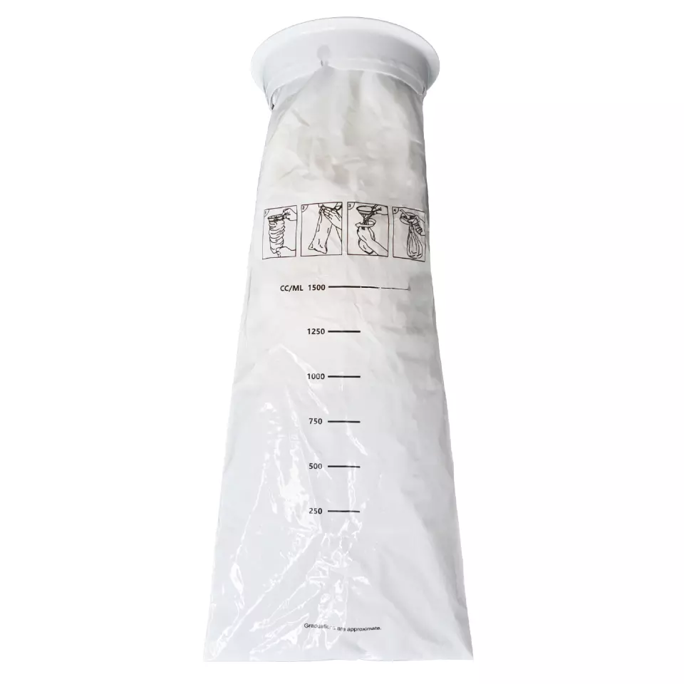 NITRAS 421500, Disposable Spit Bag with Sealing Ring, White, image 2, gallery thumbnail