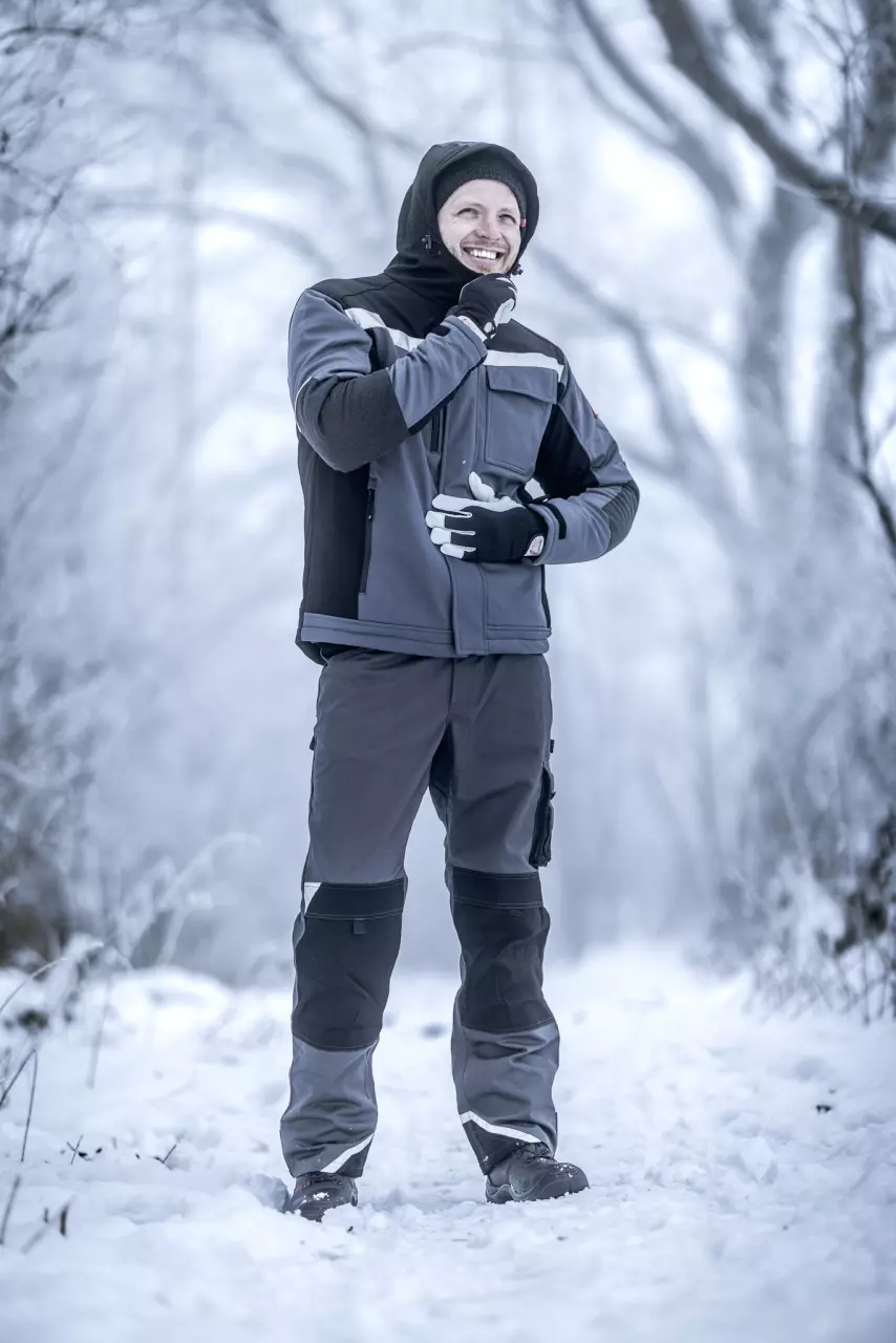 Nitras 7182W, MOTION TEX PLUS Winter Softshell Jacket, Grey, image 3, gallery thumbnail