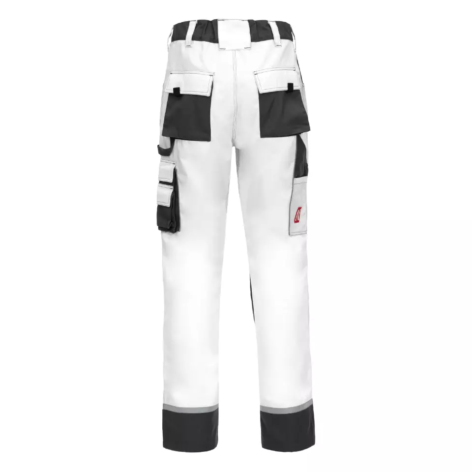 NITRAS 7613, MOTION TEX PLUS Work Trousers, White, image 2, gallery thumbnail