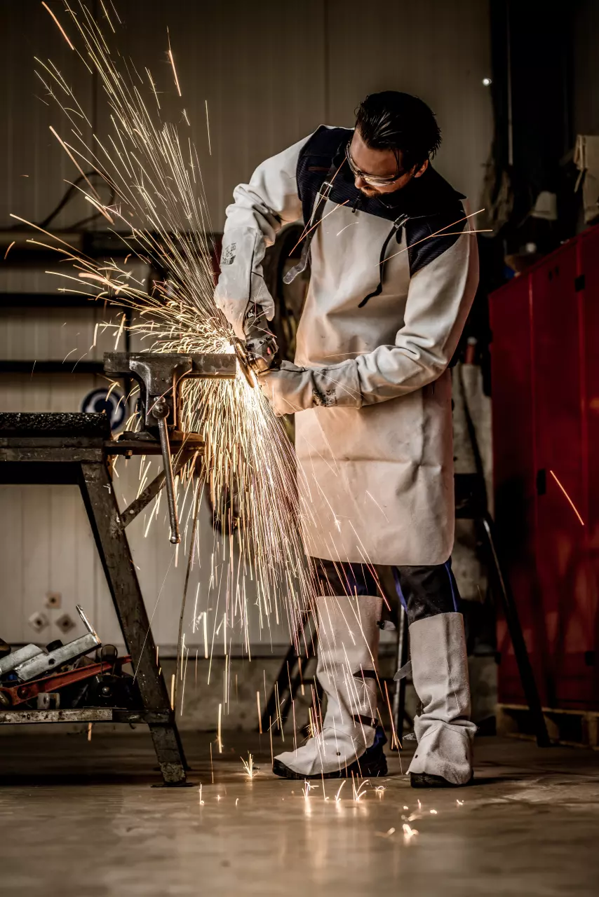 Nitras 20535, SAFE Five-finger Welding Gloves, Grey, image 2, gallery thumbnail