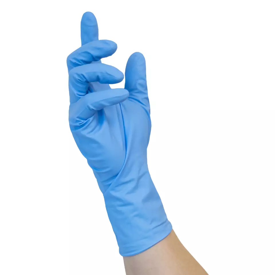 NITRAS 8065-2200, HIGH RISK Disposable Nitrile Gloves, Blue, image 2, gallery thumbnail