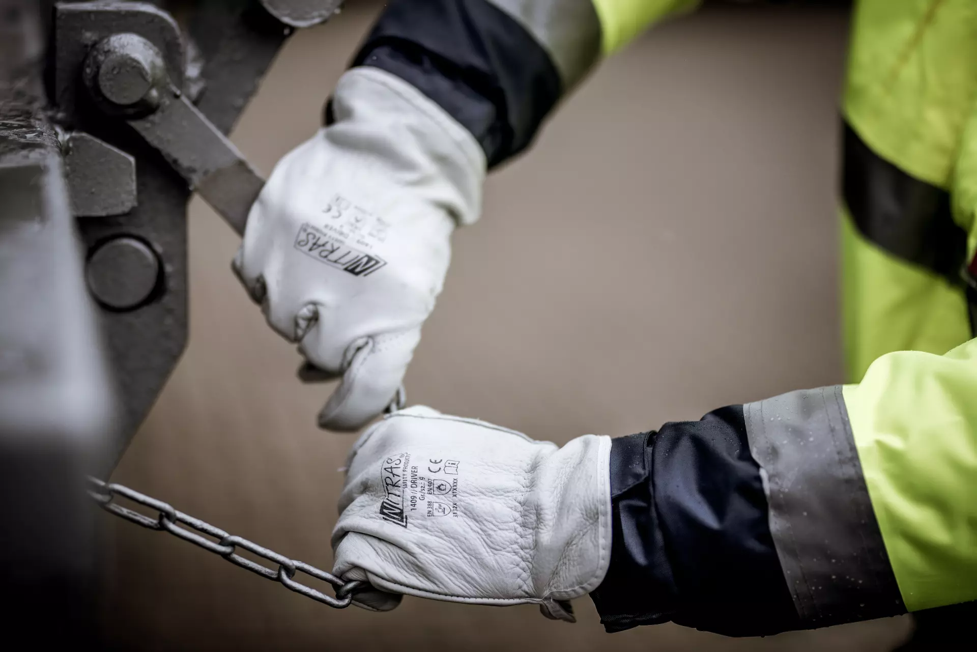 NITRAS 1409, DRIVER Cow Grain Leather Gloves, Grey, image 2