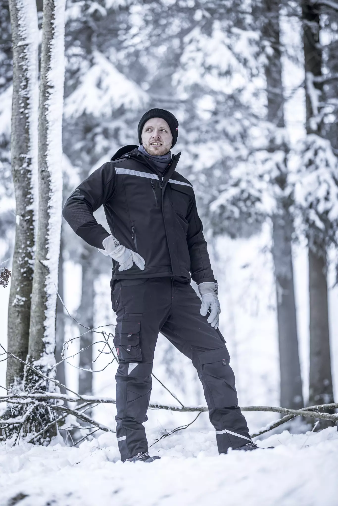 Nitras 7180W, MOTION TEX PLUS Winter Softshell Jacket, Black, image 3