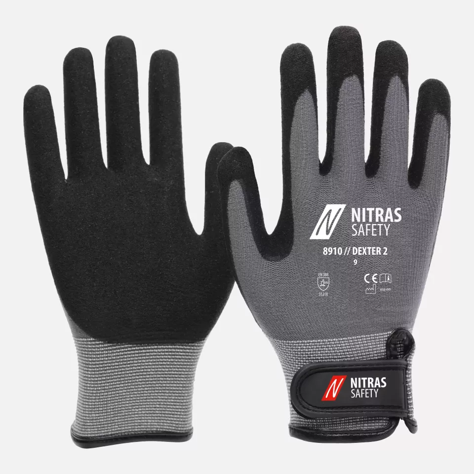 Nitras 8910, DEXTER 2 Mechanic Gloves, Grey, image 1, gallery thumbnail