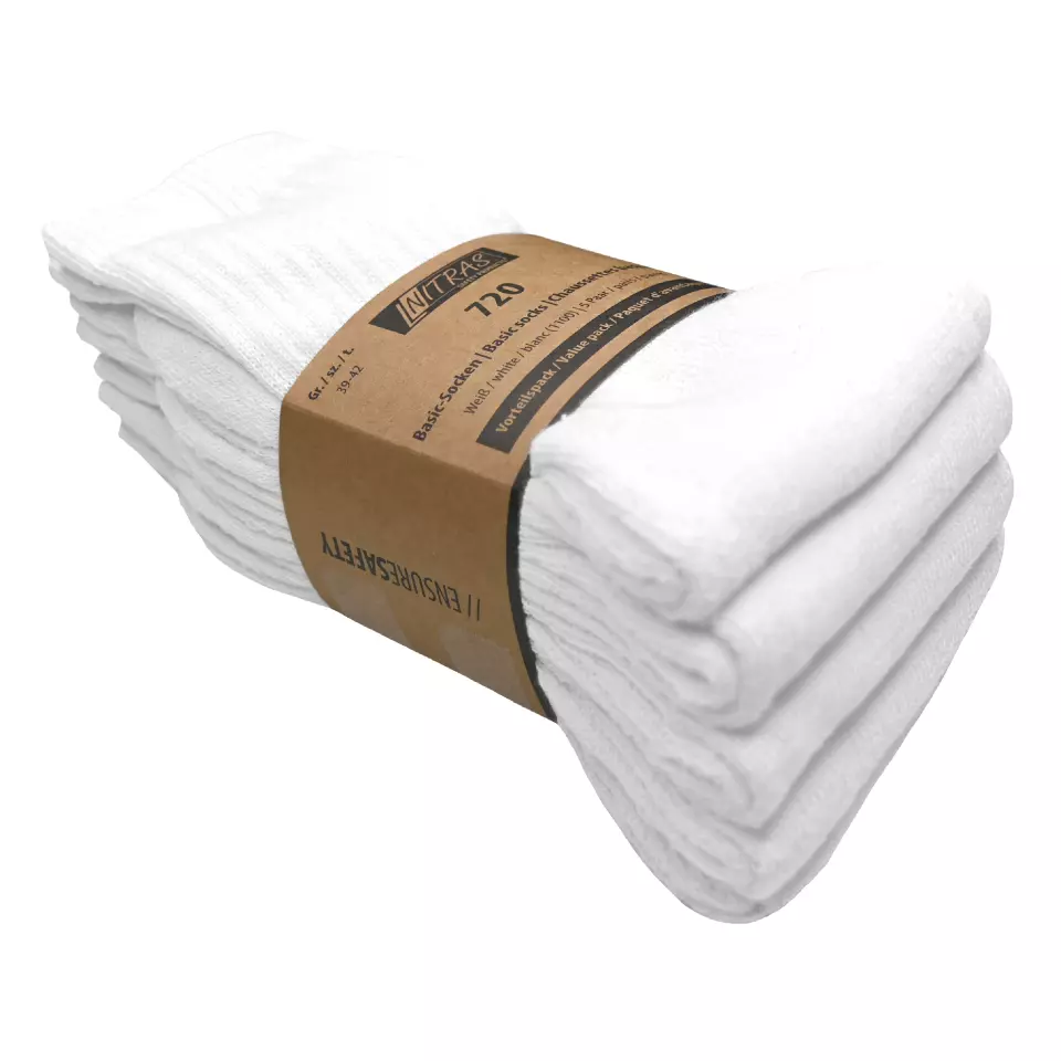 NITRAS 720-1100, Basic Socks Cotton / Polyester /elastane, White, image 2, gallery thumbnail