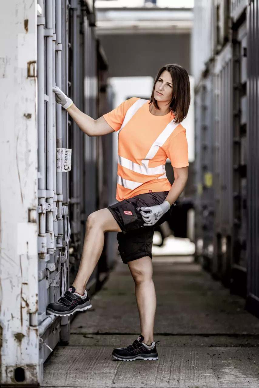 Nitras 7008-4100, MOTION TEX VIZ Reflective T Shirt, Neon Orange, image 3, gallery thumbnail