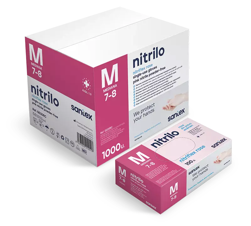 Santex GD20R, Nitriflex Nitrile Glove, Rosa, image 1