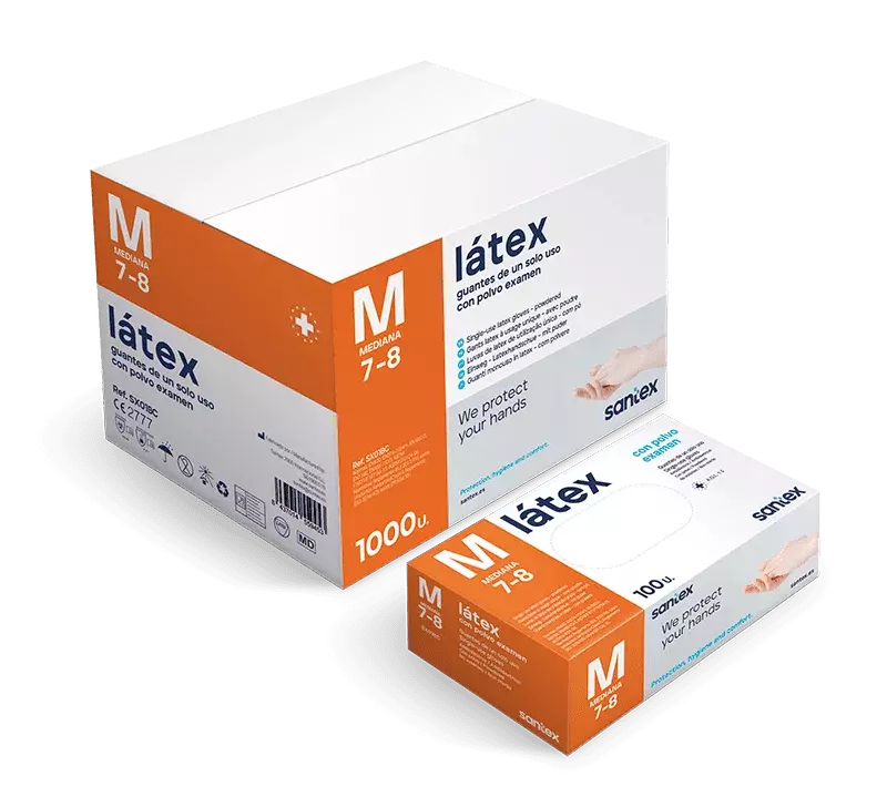 Santex SX01, Latex Gloves, Natural, image 1, gallery thumbnail