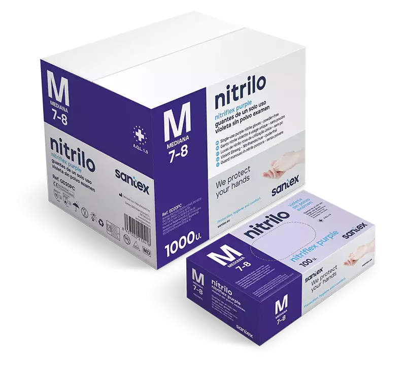 Santex GD20P, Nitriflex Nitrile Gloves, Purple, image 1, gallery thumbnail