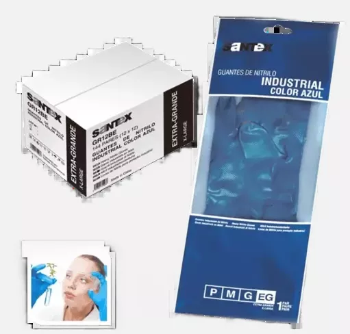 Santex GR12, Nitrile Industrial Gloves, Blue, image 1
