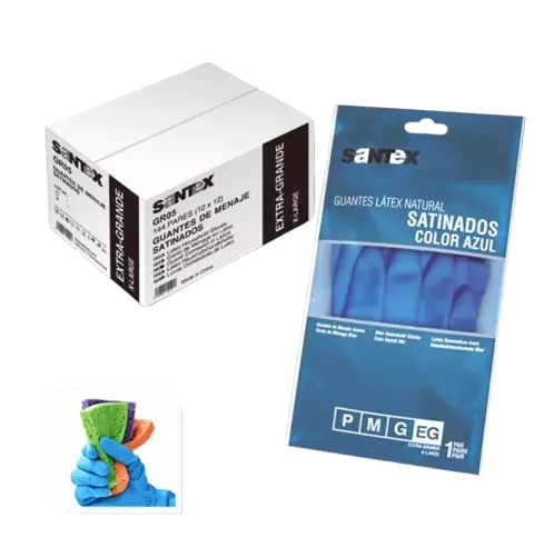 Santex GR05, Satin Household Gloves, Blue, image 1, gallery thumbnail