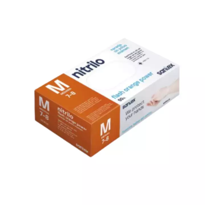 Santex GD26O, Extra Strong Orange Nitrile Gloves, image 1, gallery thumbnail